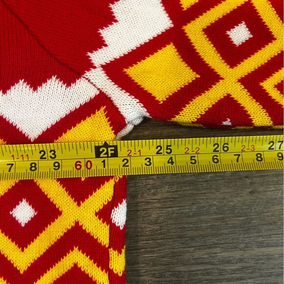 Kahlua Mens Novelty Holiday Sweater Turtle Neck Red Yellow XXL - Picture 9 of 10